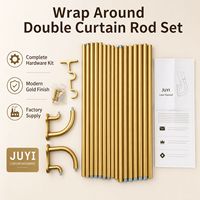 Tringle à rideaux double ajustable dorée, style moderne, avec kit de fixation complet – Fournisseur d'usine