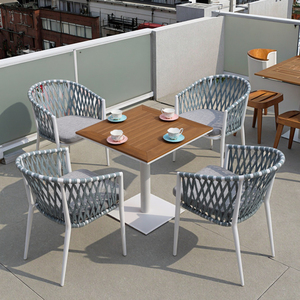 Muebles comerciales, mesas y sillas de comedor de metal para exteriores, juego para cafeterías, cafeterías, terrazas, restaurantes, bares para el hogar - Product Image 1