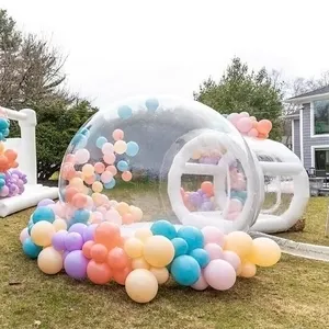 工厂价格儿童派对气球趣味屋透明圆顶泡泡帐篷透明充气泡泡气球屋