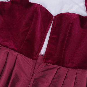 Mujeres cerveza alemana niñas Cosplay disfraz bávaro <span class=keywords><strong>Oktoberfest</strong></span> terciopelo rojo Dirndl <span class=keywords><strong>vestido</strong></span> con delantal Festival carnaval fiesta trajes - Product Image 4