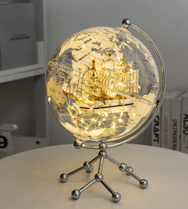 Nuevo Globo Terráqueo de Lujo con Forma de <span class=keywords><strong>Velero</strong></span>, Modelo Mejorado, con Iluminación, Adorno de Regalo - Product Image 5