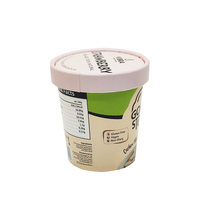 Récipient d'emballage jetable de crème glacée de 5oz avec logo imprimé personnalisé tasse de crème glacée avec cuillère à couvercle