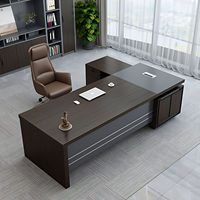 Meubles de bureau en bois, MDF, bureau de direction moderne en forme de L, table de bureau de PDG
