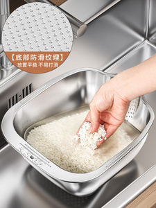 Passoire en acier inoxydable en forme de panier, égouttoir de cuisine pour riz, fruits, légumes et haricots, facile à utiliser - Meilleures ventes - Product Image 3