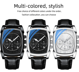 Luxury Leather Strap <strong>Rectangular</strong> Waterproof Luminous Quartz Watches for Men - Product Image 6