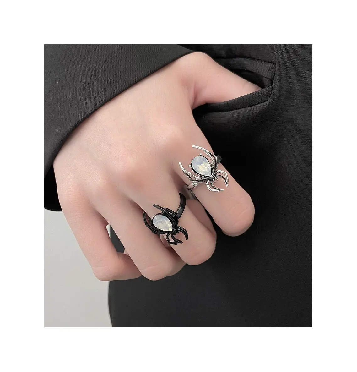 Popular Simulation Spider Halloween Vintage Spider toys Gothic Ring Jewelry