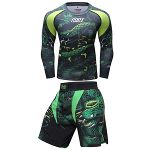 Conjunto Deportivo CODY LUNDIN para Gimnasio, <span class=keywords><strong>Muay</strong></span> <span class=keywords><strong>Thai</strong></span>, Jiu Jitsu, Rashguard MMA, Camiseta + Pantalones para Hombre, Boxeo, Grappling Brasileño - Product Image 3