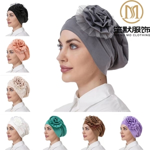 新着乱雑リネンガーゼプレートフラワーキャップベースキャップムスリムターバンキャップ在庫あり - Product Image 4