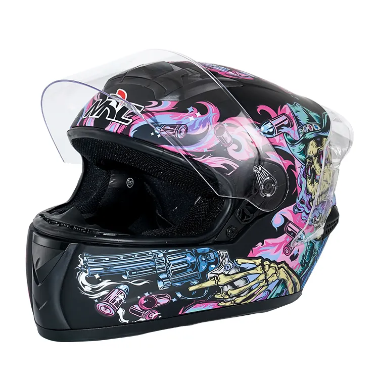 Punkte-Zertifizierungs-Motorradhelm hochwertiger OEM ODM individueller Motorradhelm mit doppelvisier Vollgesicht-Helm für Erwachsene