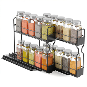 Set da cucina <span class=keywords><strong>di</strong></span> bottiglie <span class=keywords><strong>di</strong></span> spezie e barattoli <span class=keywords><strong>di</strong></span> articoli per la casa multistrato messo da banco portaspezie scaffale organizzatore <span class=keywords><strong>di</strong></span> stoccaggio - Product Image 5