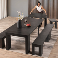 Table à manger rectangulaire pliable télescopique en bois massif de conception nordique sur mesure pour appartement, villa, maison, usage commercial