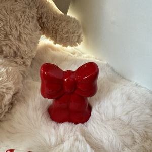 <span class=keywords><strong>Salero</strong></span> <span class=keywords><strong>y</strong></span> Pimentero Creativo de Cerámica con Diseño de Lazo Rojo Navideño para Cocina - Product Image 4