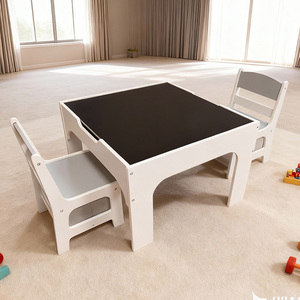 Hoạt động lưu trữ ngăn kéo di động bằng gỗ 3 trong 1 chơi bàn ghế trẻ em với bảng đen - Product Image 2