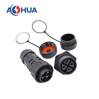 IP68 4Pin vis fixation câble prise M25 assemblage prise mâle à montage sur panneau prise femelle 300V 15A adaptateur en Nylon pour panneaux d'alimentation