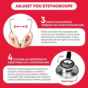 Estetoscopio Médico de Color para <span class=keywords><strong>Doctor</strong></span> Familiar, Estetoscopio de Doble Cabeza con Cabeza Grande y Pequeña para Escuchar Sonidos del Corazón, Función CE/ISO - Product Image 5