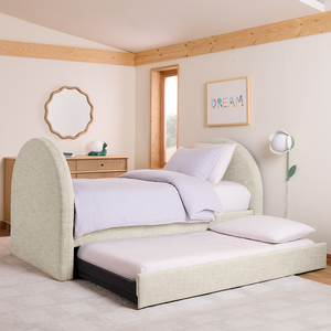 Litera de plataforma de 2 capas de tamaño doble tapizada moderna personalizada con cabecero suave de madera chico dormitorio hogar niños muebles conjunto - Product Image 3