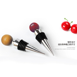 Wooden Wine Bottle Stopper With Metal Base And Rubber Seal For Red Wine Champagne Sealing - Product Image 3