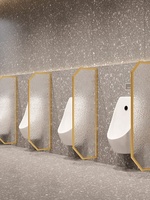 Cloison d'urinoir en acier inoxydable pour toilettes publiques scolaires pour hommes, design en verre à bande longue, séparateur de cabine personnalisable