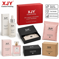 Boîte d'expédition recyclée de luxe XJY personnalisée avec impression rouge OEM, échantillon gratuit, emballage haut de gamme pour cosmétiques et vêtements, avec logo