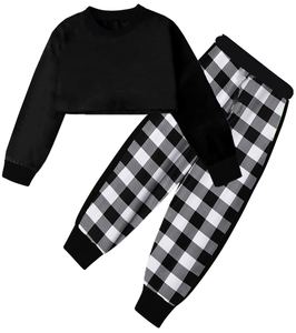 Conjunto de Ropa para Niñas de 10 Años con Estampado a Cuadros, 2 Piezas, Top Corto + Pantalones, de 18 Meses a 14 Años - Product Image 4