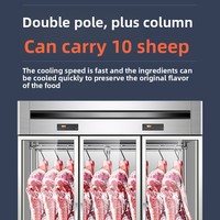 Vitrine réfrigérée pour viande en acier inoxydable, avec façade ouverte en verre courbé, pour boucherie et supermarché