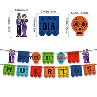 Décorations de fête transfrontalières 2026 pour le Jour des Morts, guirlandes en papier mexicaines Da De Los Muertos, centres de table en nid d'abeille, ballons
