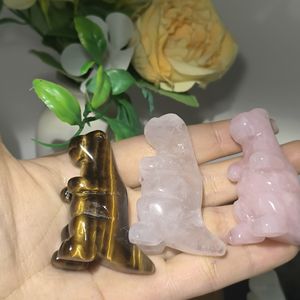 Giá bán buôn chữa bệnh tinh thể đá tự nhiên hỗn hợp màu sắc khủng long chạm khắc statuette hình ảnh cho món quà - Product Image 5