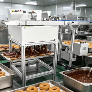 Équipement industriel de fusion et de recouvrement de chocolat, ligne de production verticale de recouvrement de chocolat pour beignets pour usine <span class=keywords><strong>alimentaire</strong></span> - Product Image 1