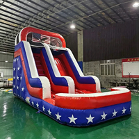 Toboggan aquatique gonflable double piste en PVC écologique pour extérieur, château gonflable pour enfants, équipement d'amusement mobile à double couture