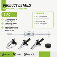 Kit d'outils extracteurs de roulements et d'engrenages à marteau à inertie 5 pièces, interne et externe, 3 griffes, 15-120 mm, pour réparation automobile