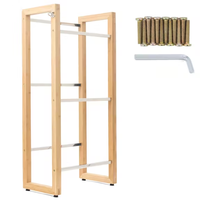 Bambus Holz robuste Getränke Regal Kisten regal mit Edelstahl rohren für 4 Getränke kisten Stilvolles Regal bei Handy