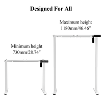 Bureau de travail électrique automatique économique – Cadre de bureau ergonomique moderne en métal autoportant et durable pour chambre à coucher