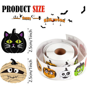 1 pulgada de pegatinas de grafiti de <span class=keywords><strong>calabaza</strong></span> alienígena de Halloween, decoración DIY para fiestas, pegatinas de Pvc - Product Image 2