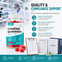 Gummies de créatine monohydrate directement de l'usine pour hommes et femmes, 3g, saveur naturelle Punch aux baies, pour la croissance musculaire et la récupération post-entraînement