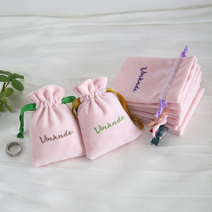 <span class=keywords><strong>Pochette</strong></span> en velours rose bébé mignonne de 9x12 cm avec ruban gros-grain, <span class=keywords><strong>pochette</strong></span> à cordon en velours doux, <span class=keywords><strong>pochette</strong></span> en daim pour bijoux, <span class=keywords><strong>mariage</strong></span>, anniversaire, cosmétiques - Product Image 2