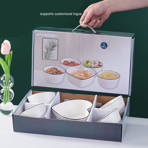 Ceramics Noodle Bowl Heart Shape Porcelain Tableware Dinnerware <strong>Gift</strong> Box <strong>Set</strong> White <strong>Baking</strong> Plate Ceramic Fruit Ramen Bowl <strong>Set</strong> - Product Image 2