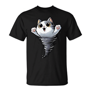 T-shirt Cat Tornado con design per amanti degli animali e meteorologi, taglia unisex per adulti - Product Image 2