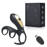 Anneau de pénis pour homme à double verrouillage, télécommande sans fil, 10 fréquences, succion, léchage, vibration, anneau de prostate masculin, préservatif