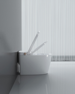 Inodoro Moderno de Una Pieza Angel A2-1, Cuadrado, de Montaje en Suelo, con Tanque Bajo, Cerámica Blanca, Acabado Liso - Product Image 3