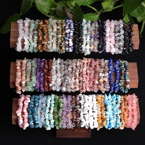 Natural <strong>Gem</strong> Stone Irregular Gravel Chip Bead Stretchy Bracelet Healing Crystal Amethyst Chip Beaded Bracelet for Women <strong>Jewelry</strong> - Product Image 1