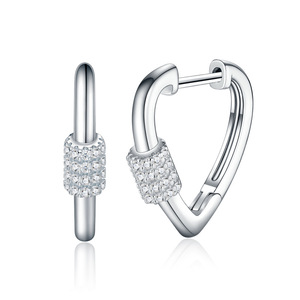 Pendientes de aro triangulares de moissanita de 1 mm con certificación VVS1 D Color, <span class=keywords><strong>plata</strong></span> 925 con baño de rodio, joyería antideslustre para mujer - Product Image 5