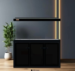 Aquarium sur pied en verre ultra-blanc sur mesure, grand format, avec système de filtration intelligent au fond, capacité 600L, pour extérieur et intérieur - Product Image 1