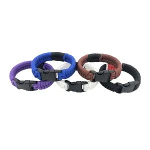 Custom 550 Paracord Bracelet Camping Climbing Accessory Survival Parachute Bangles Weave Plastic Buckle