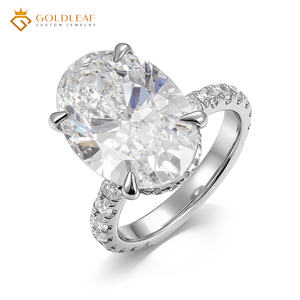 Anillo de Lujo Chapado en Oro de 18K con Diamante Cultivado en Laboratorio Goldleaf, Corte Ovalado, para Mujer, Certificado IGI - Product Image 1