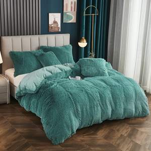Ensembles de couettes design Offre Spéciale 4 pièces de luxe épaisses protectrices chaudes pour l'hiver drap de lit en velours corail draps pour l'hiver literie - Product Image 2
