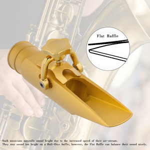 NAOMI Bocchino per Sassofono Tenore Sib Placcato Oro con Tappo e Legatura 5.6.7.8.9.10, Camera Media, Baffle Dritto per <span class=keywords><strong>Musica</strong></span> <span class=keywords><strong>Jazz</strong></span> - Product Image 3