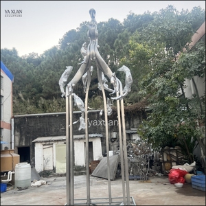 ประติมากรรมปลาคาร์ฟสแตนเลสสตีลขัดเงาแบบโมเดิร์น ขนาดใหญ่ สำหรับตกแต่งสวนกลางแจ้งและภูมิทัศน์ - Product Image 2