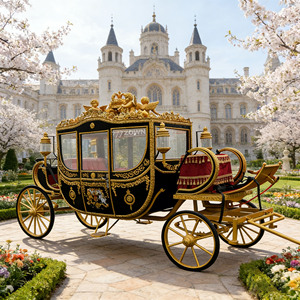 European Style Royal Carriage High Grade Horse Drawn Wedding Transportation for Sale - Product Image 1