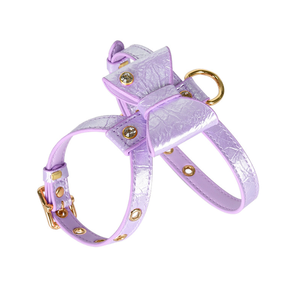 ECO Leather <strong>Dog</strong> <strong>Harness</strong> and Leash Set with <strong>Rhinestone</strong> &amp; Sparkly Crystal Decor-Walking <strong>Harness</strong> for Small <strong>Dogs</strong> &amp; Cats PURPLE - Product Image 2