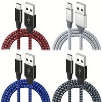 Câble Micro USB pour Téléphone Portable - Câble USB en Nylon de 10 Pieds pour Téléphone - USB 2.4A - 1m 2m 3m - Câble de Charge Rapide 3 en 1 en Nylon Tressé